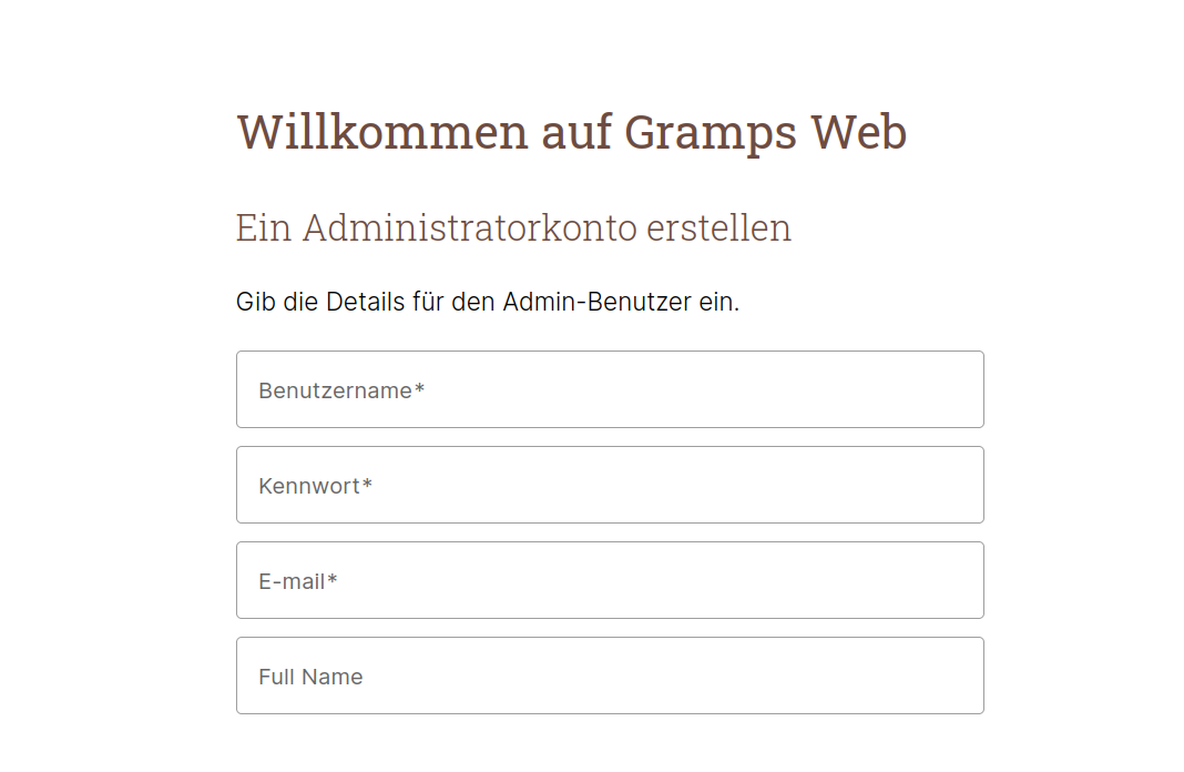 Erste Schritte mit Gramps Web